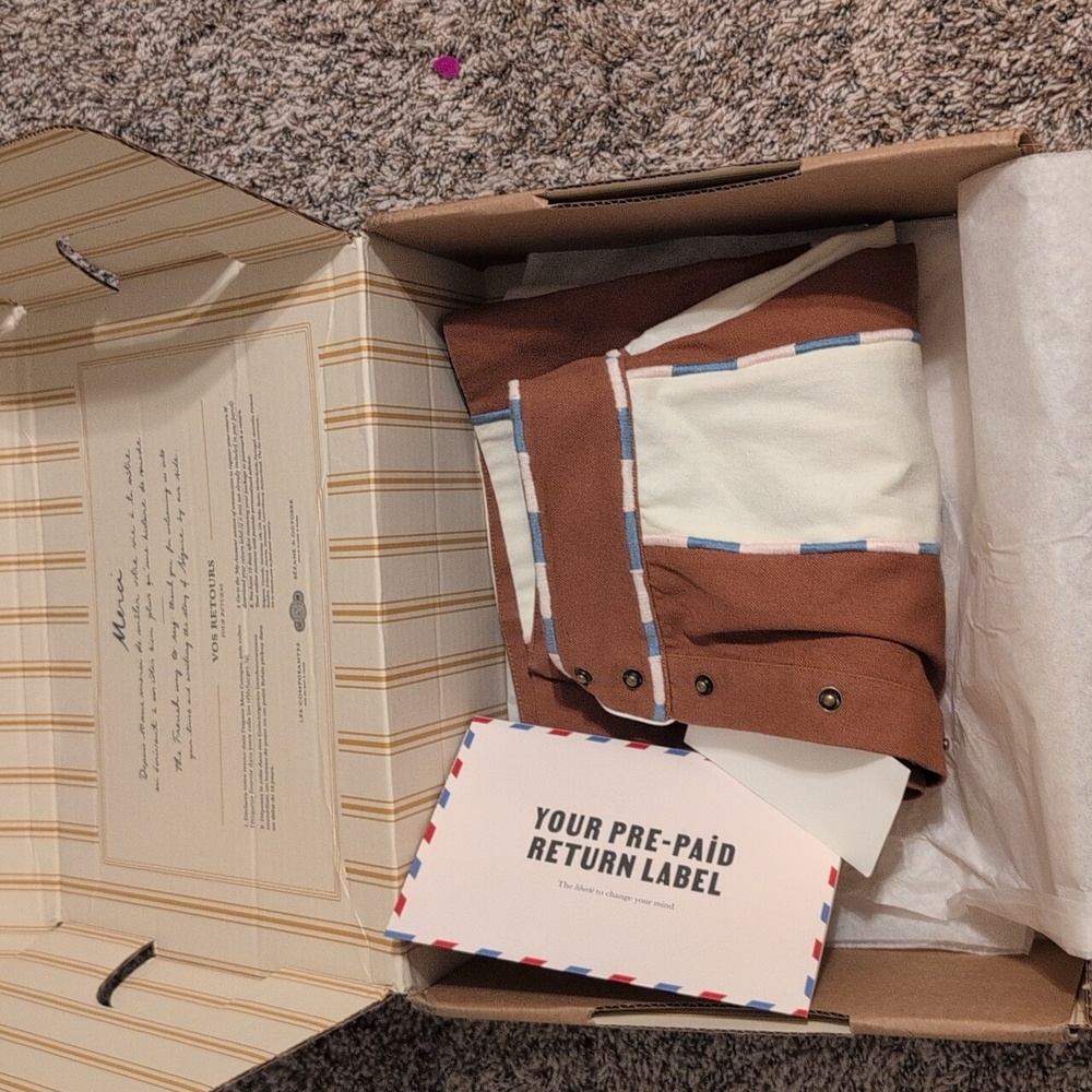 Sezane Tan and Cream Patterned Mini Skirt - Picture 10 of 10